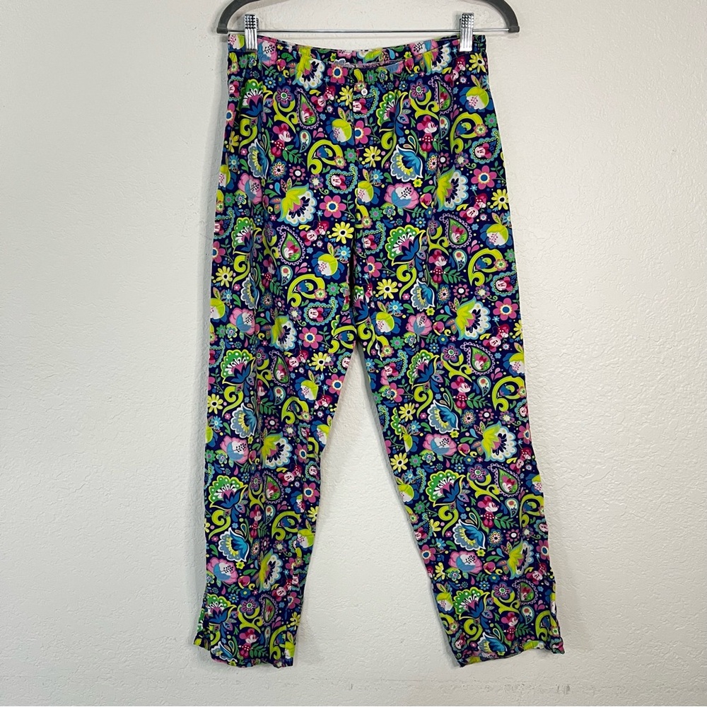 Disney Parks Authentic Pajama Pants Colorful‎ Paisley Floral Minnie Mouse Medium - Picture 1 of 9